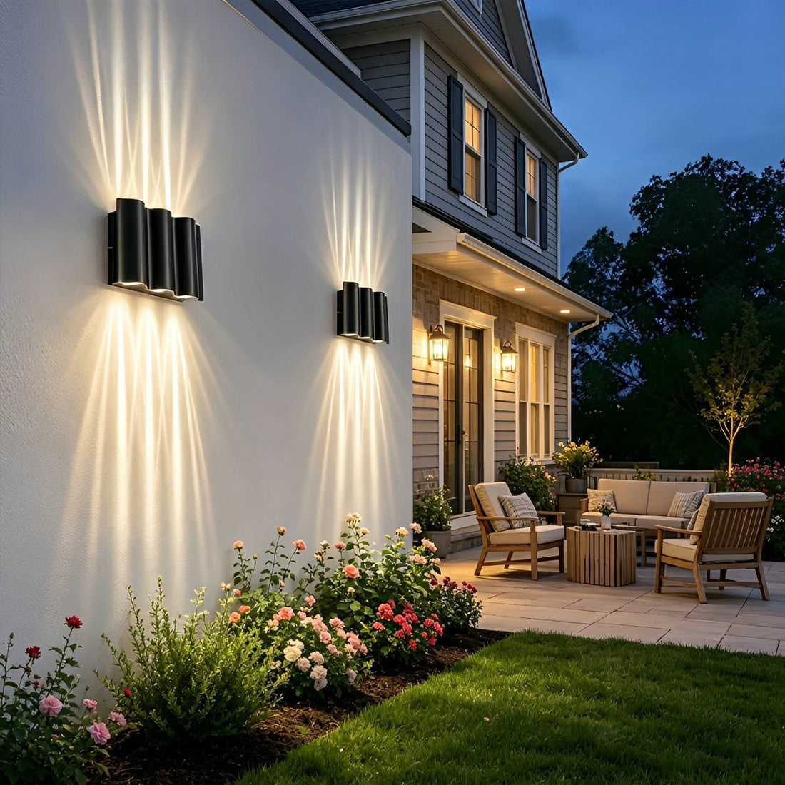 Modern Waterproof Water Wave Up and Down Outdoor Wall Light - Flyachilles