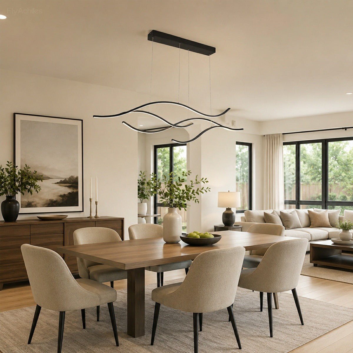 Modern Wave LED Linear Pendant Light - Flyachilles