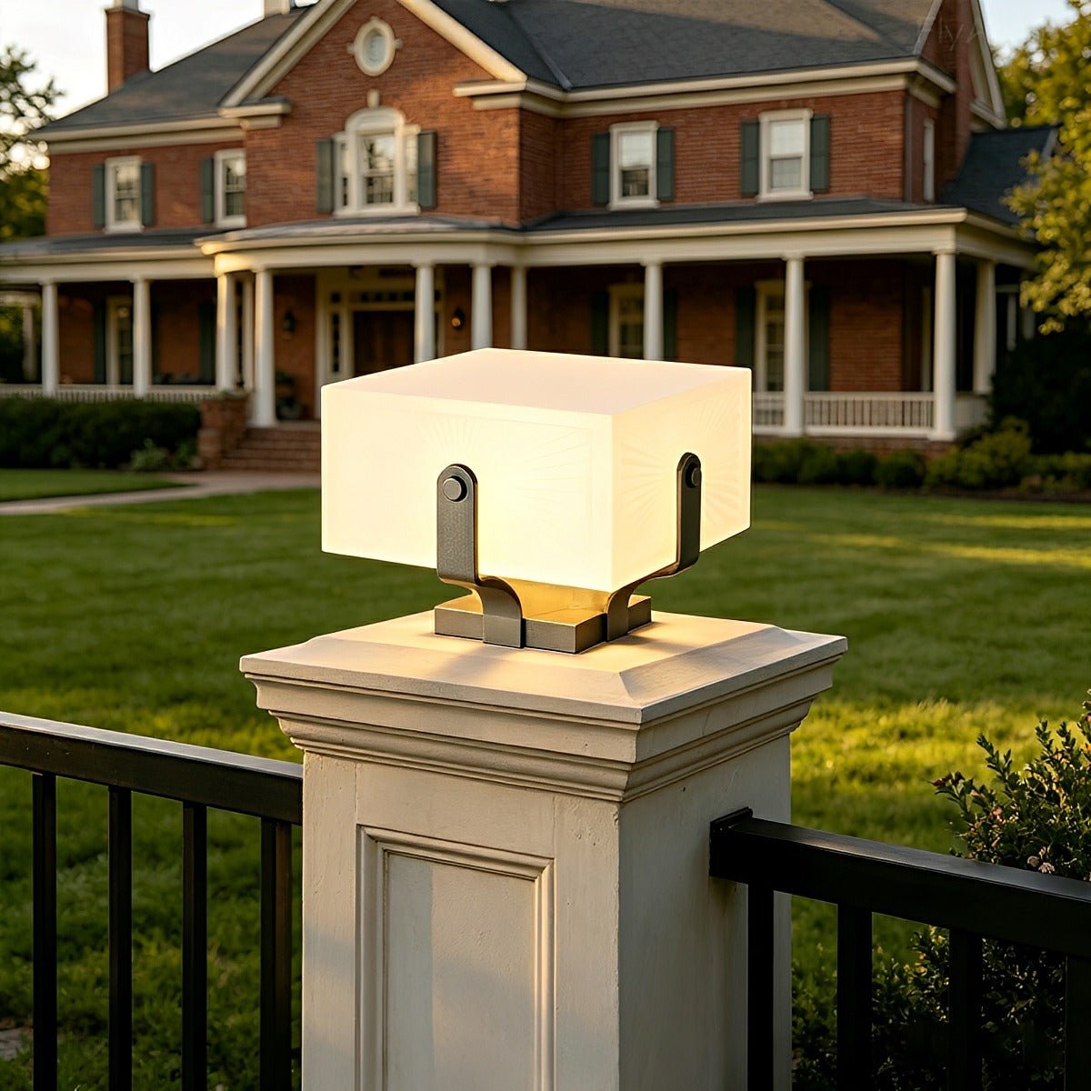 Modern White Square Waterproof Outdoor LED Fence Post Lights - Flyachilles