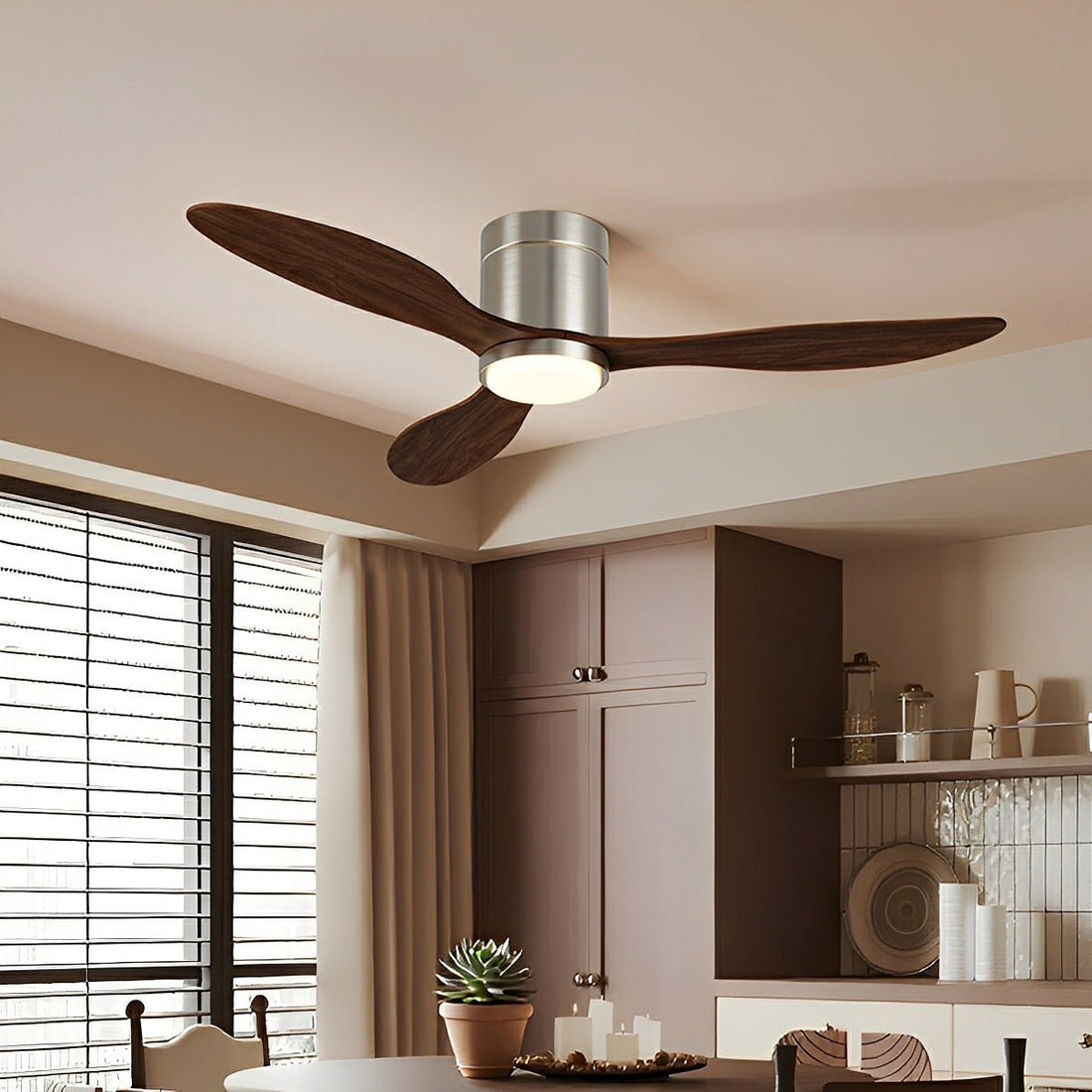Modern Wing - inspired Blade Reverse Ceiling Fan - with Light - Flyachilles