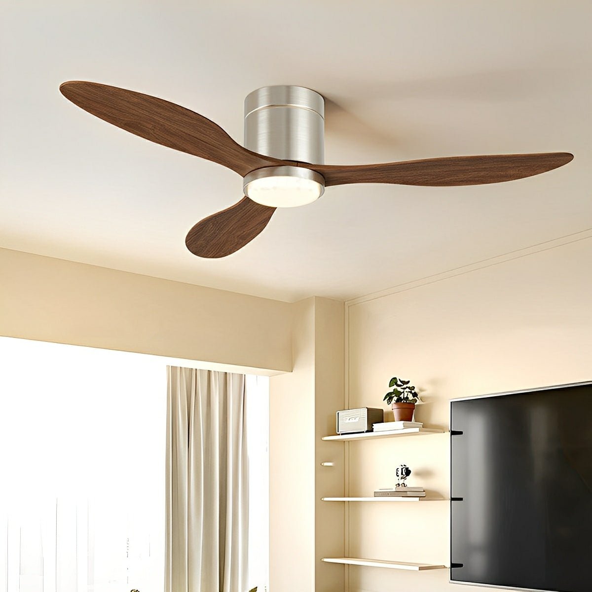 Modern Wing - inspired Blade Reverse Ceiling Fan - with Light - Flyachilles