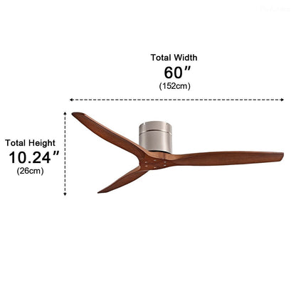Modern Wing-inspired Wood 3-Blade DC Motor Reverse Ceiling Fan - Flyachilles