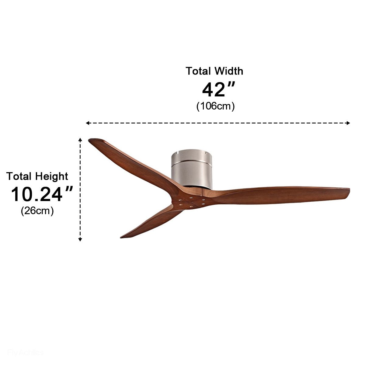 Modern Wing-inspired Wood 3-Blade DC Motor Reverse Ceiling Fan - Flyachilles