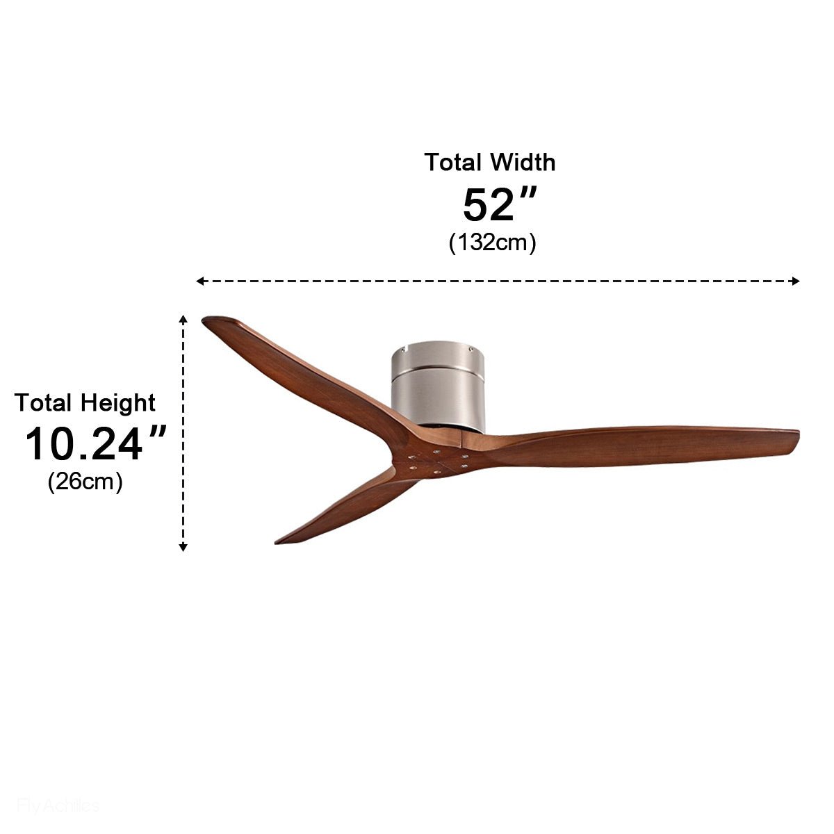 Modern Wing-inspired Wood 3-Blade DC Motor Reverse Ceiling Fan - Flyachilles