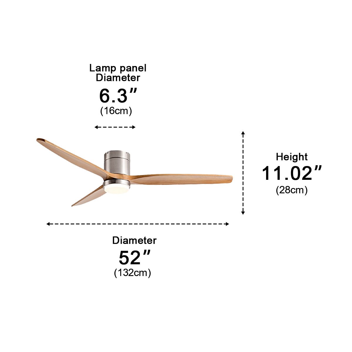 Modern Wood 6 - Speed Reverse Fan Ceiling Fan Light - Flyachilles