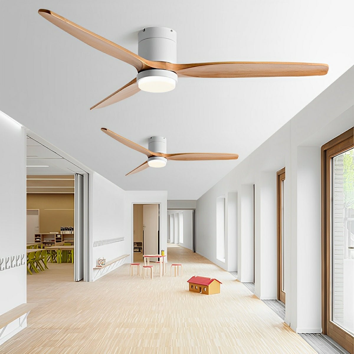 Modern Wood 6 - Speed Reverse Fan Ceiling Fan Light - Flyachilles