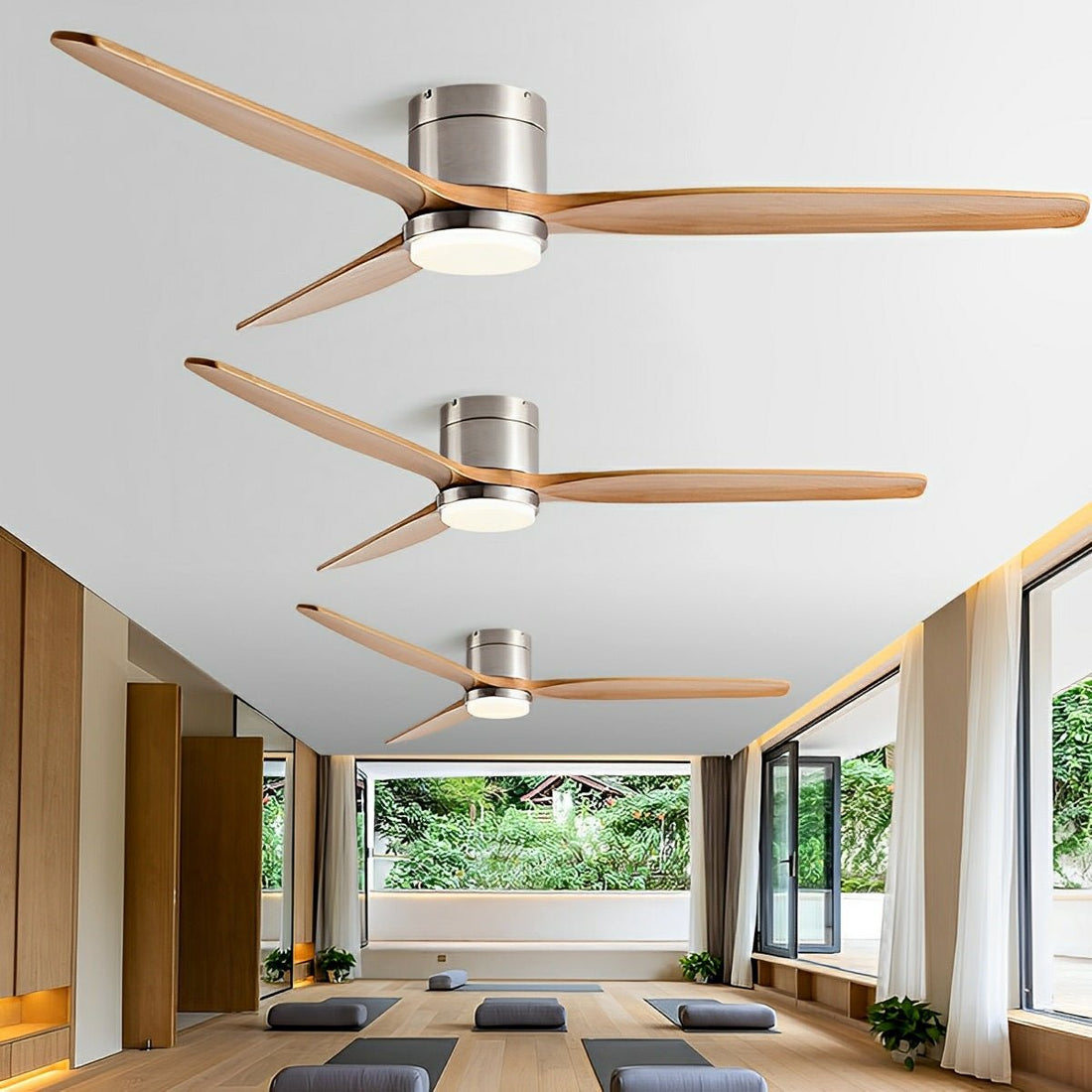 Modern Wood 6 - Speed Reverse Fan Ceiling Fan Light - Flyachilles