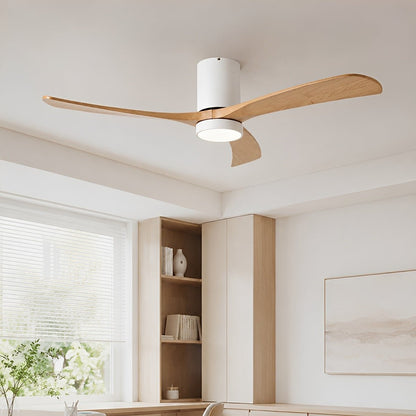 Modern Wood Ceiling Fan Light 6-Speed DC Motor Full-Spectrum - Flyachilles