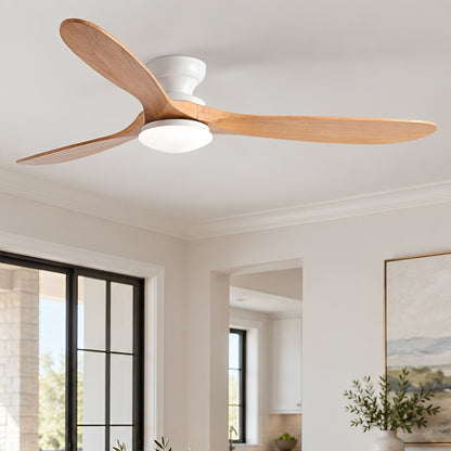 Modern Wood LED Ceiling Fan with Light Reversible DC Motor - Flyachilles