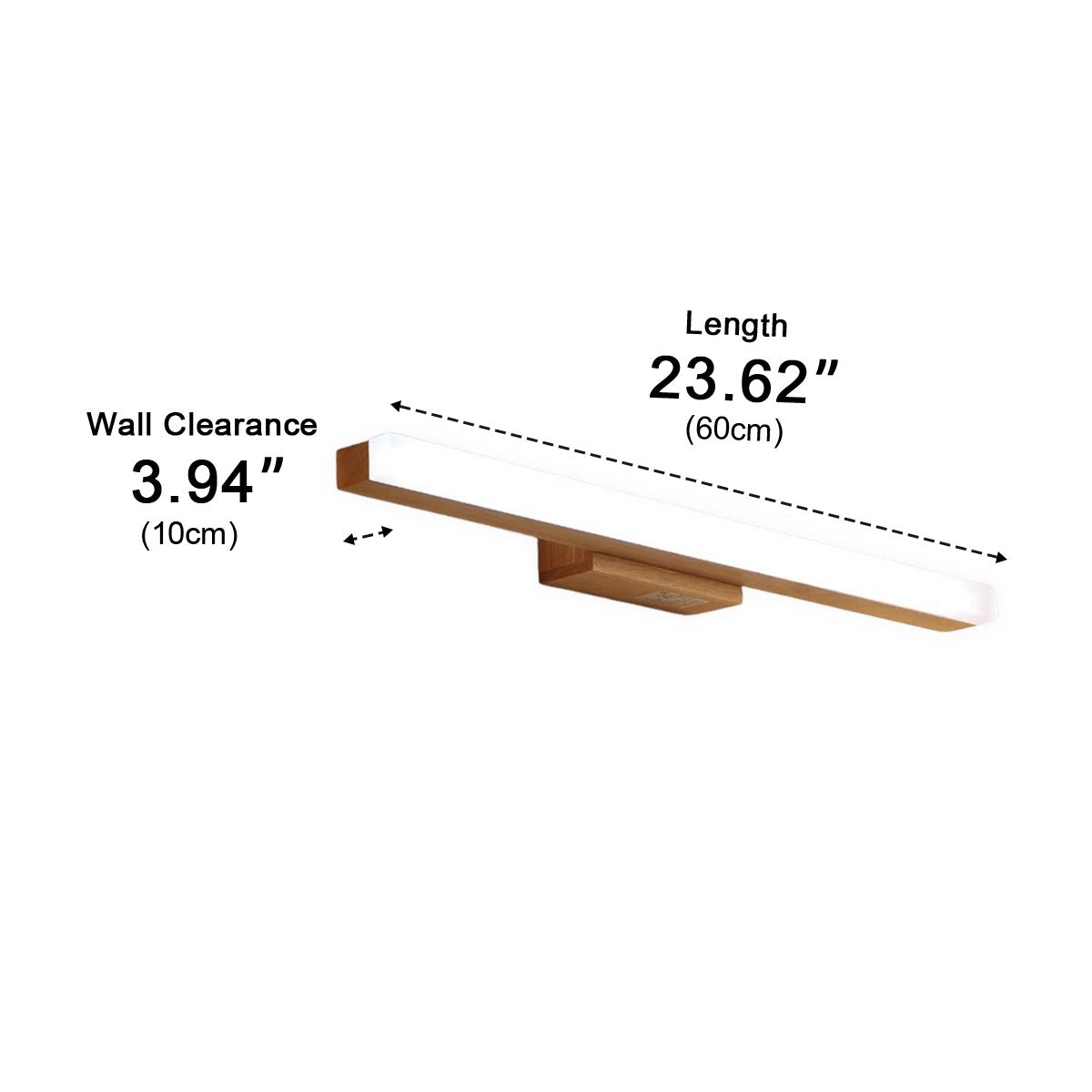 Modern Wood LED Vanity Light Minimalist Bathroom Mirror Wall Sconce - Flyachilles