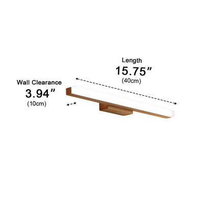Modern Wood LED Vanity Light Minimalist Bathroom Mirror Wall Sconce - Flyachilles