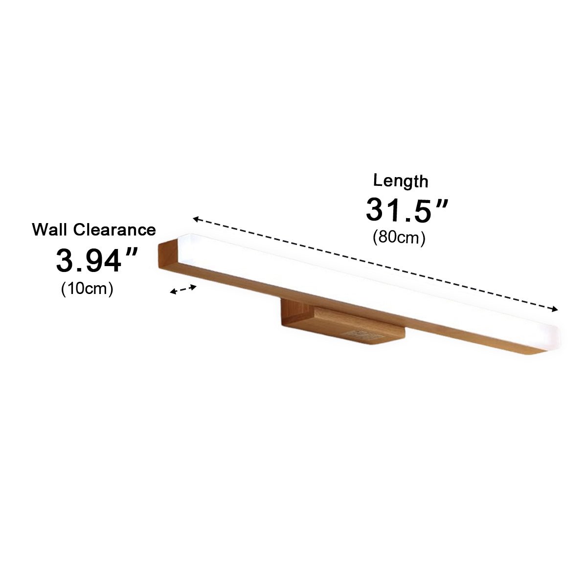 Modern Wood LED Vanity Light Minimalist Bathroom Mirror Wall Sconce - Flyachilles