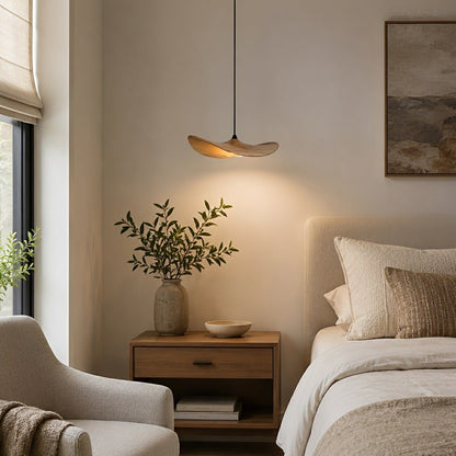 Modern Wood Natural Style Lotus Leaf LED Pendant Light - Flyachilles
