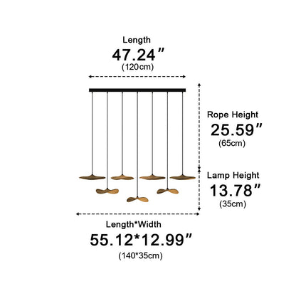 Modern Wood Natural Style Lotus Leaf LED Pendant Light - Flyachilles