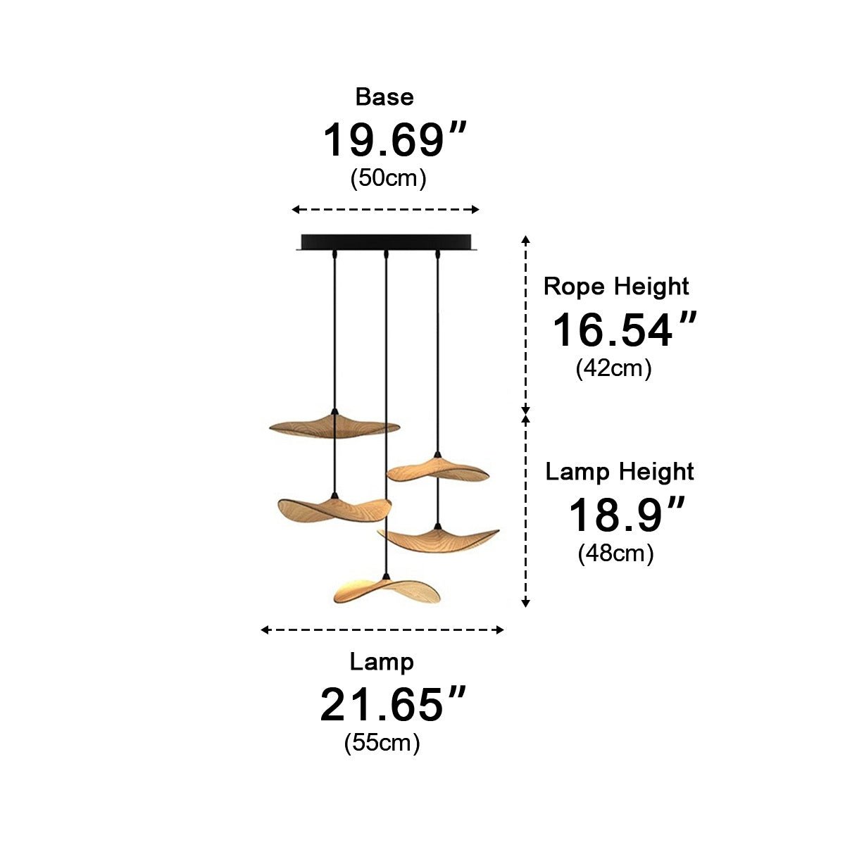 Modern Wood Natural Style Lotus Leaf LED Pendant Light - Flyachilles