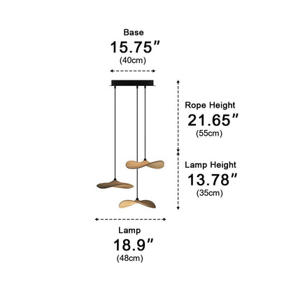 Modern Wood Natural Style Lotus Leaf LED Pendant Light - Flyachilles