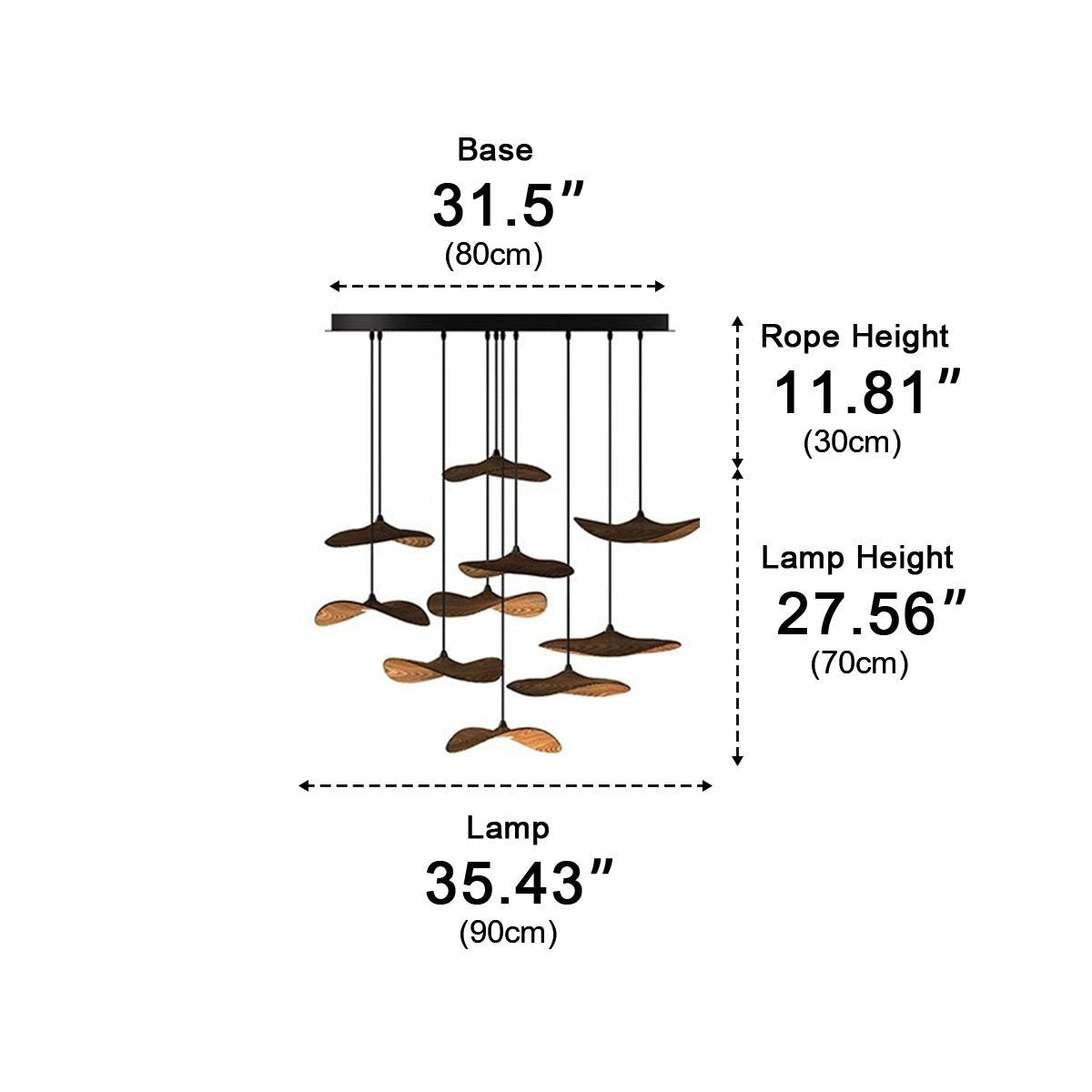 Modern Wood Natural Style Lotus Leaf LED Pendant Light - Flyachilles