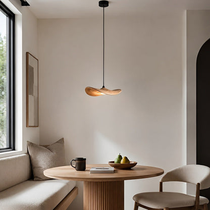 Modern Wood Natural Style Lotus Leaf LED Pendant Light - Flyachilles