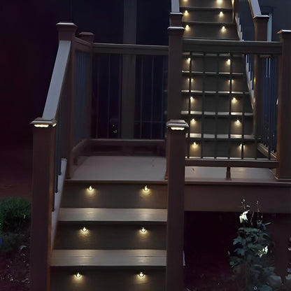 Moon Shaped Round Waterproof LED Low Voltage Black Modern Step Lights Sconces Stair Deck Lighting - Flyachilles