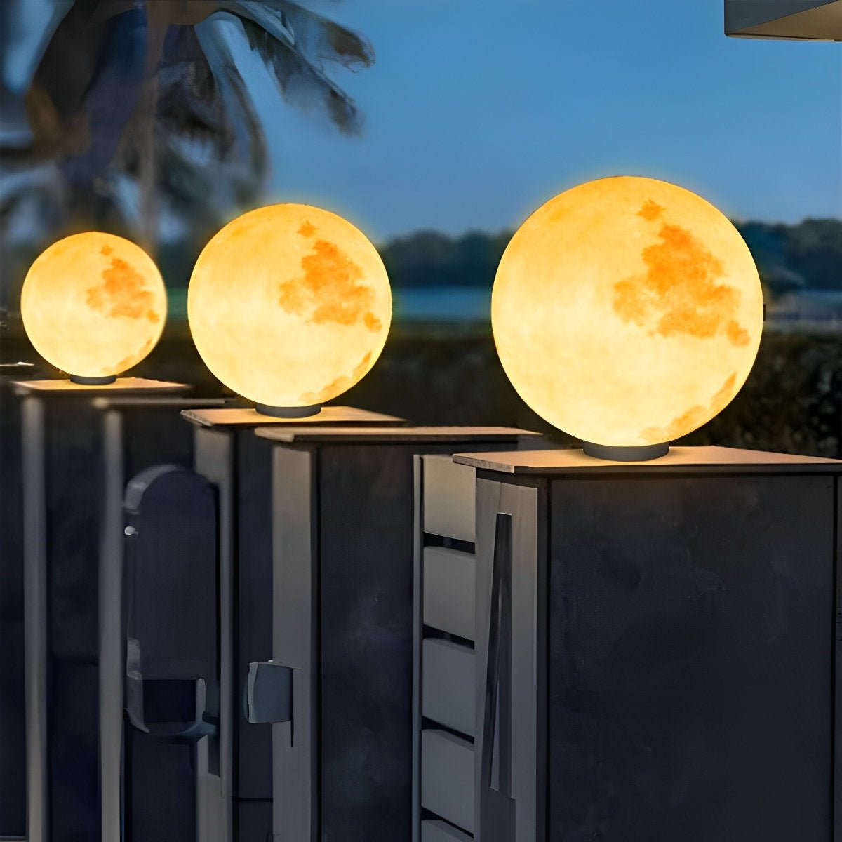 Moon Waterproof LED Modern Solar Fence Post Caps Lights - Flyachilles