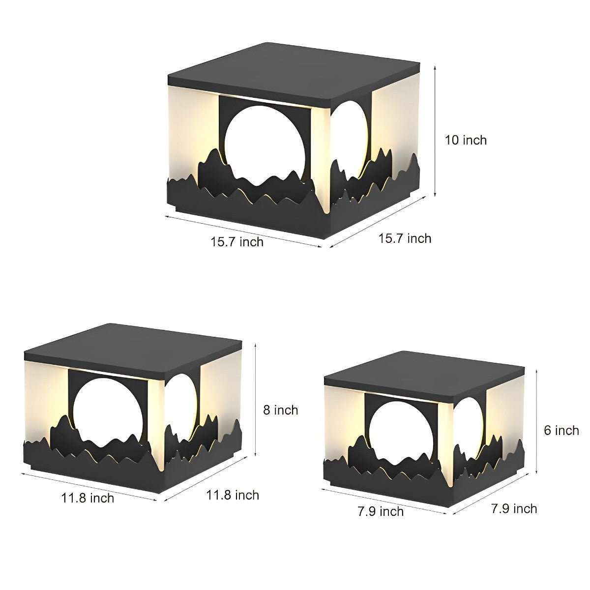 Mountain Scenery Waterproof LED Modern Solar Fence Post Lights Column Pillar Light - Flyachilles