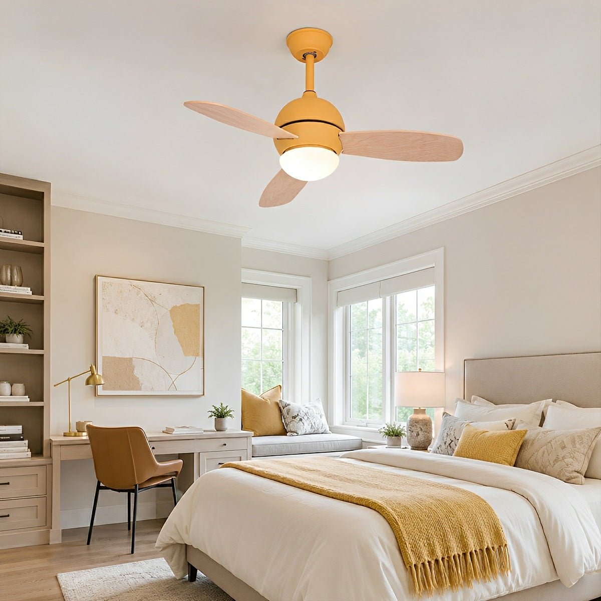 Nordic Minimalist LED Ceiling Paddle Fan DC Motor Fan Light - Flyachilles