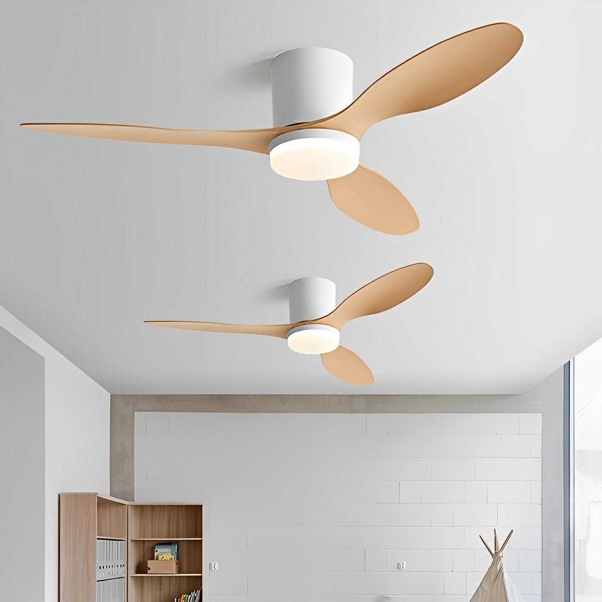 Nordic Modern Minimalist DC Motor Reverse LED Ceiling Fan Light - Flyachilles