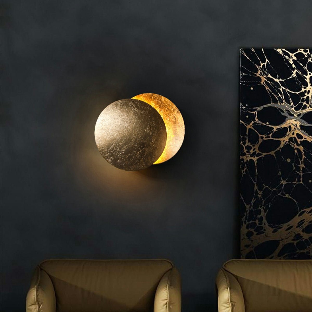 Nordic Postmodern Minimalist Moon Eclipse Creative Wall Sconce - Flyachilles