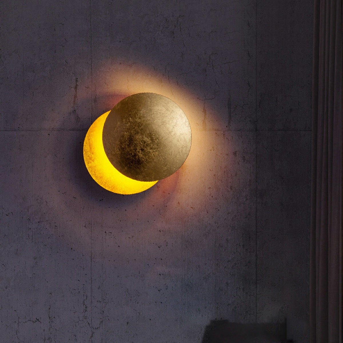 Nordic Postmodern Minimalist Moon Eclipse Creative Wall Sconce - Flyachilles