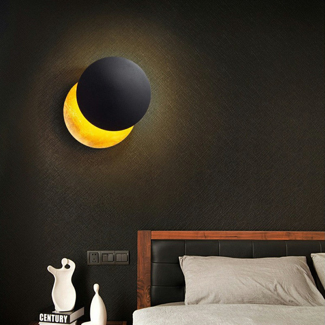 Nordic Postmodern Minimalist Moon Eclipse Creative Wall Sconce - Flyachilles