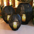 Outdoor Black Handwoven LED Candle Lantern Floor Lamp - Flyachilles
