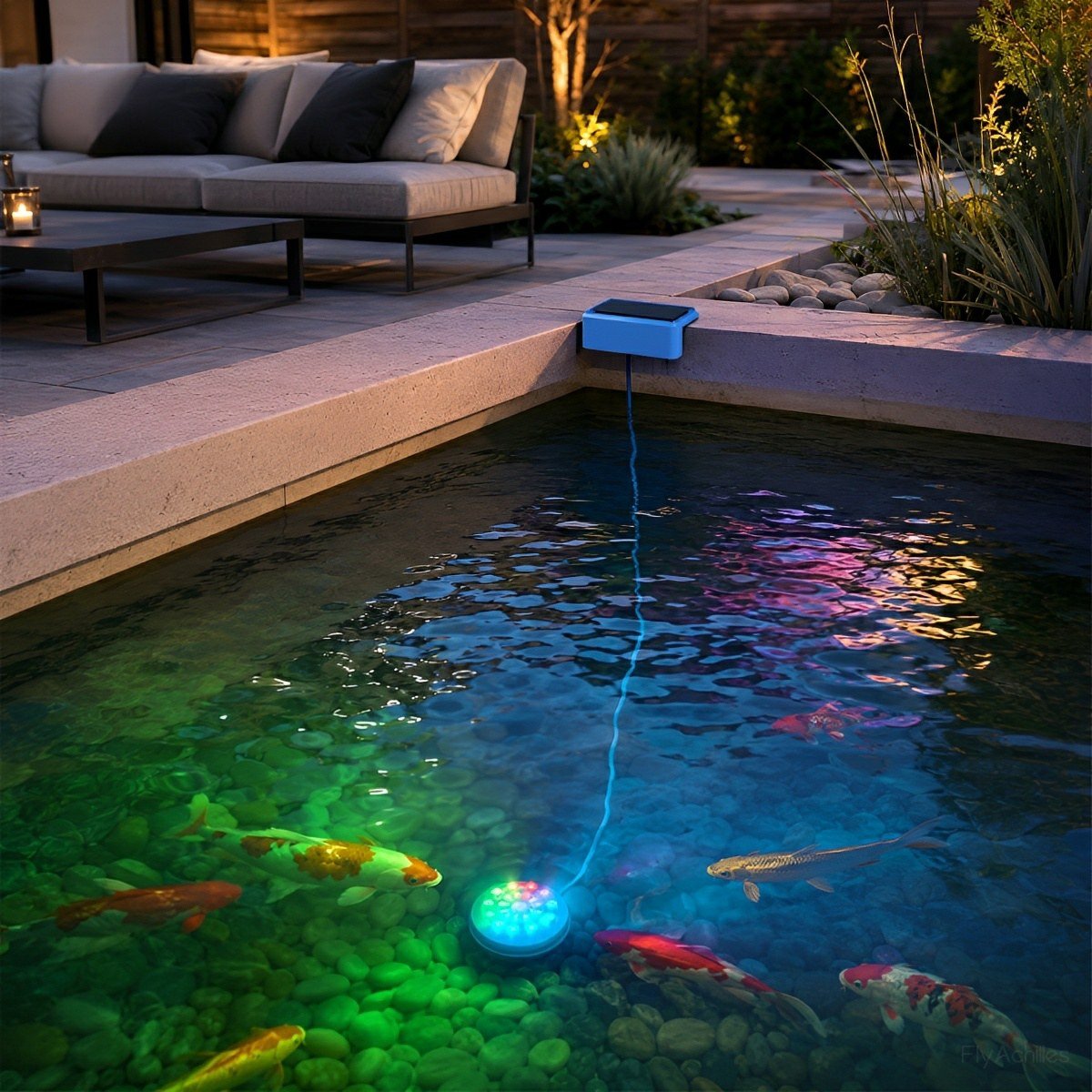Outdoor Solar RGB Pool Light Underwater Lighting - Flyachilles
