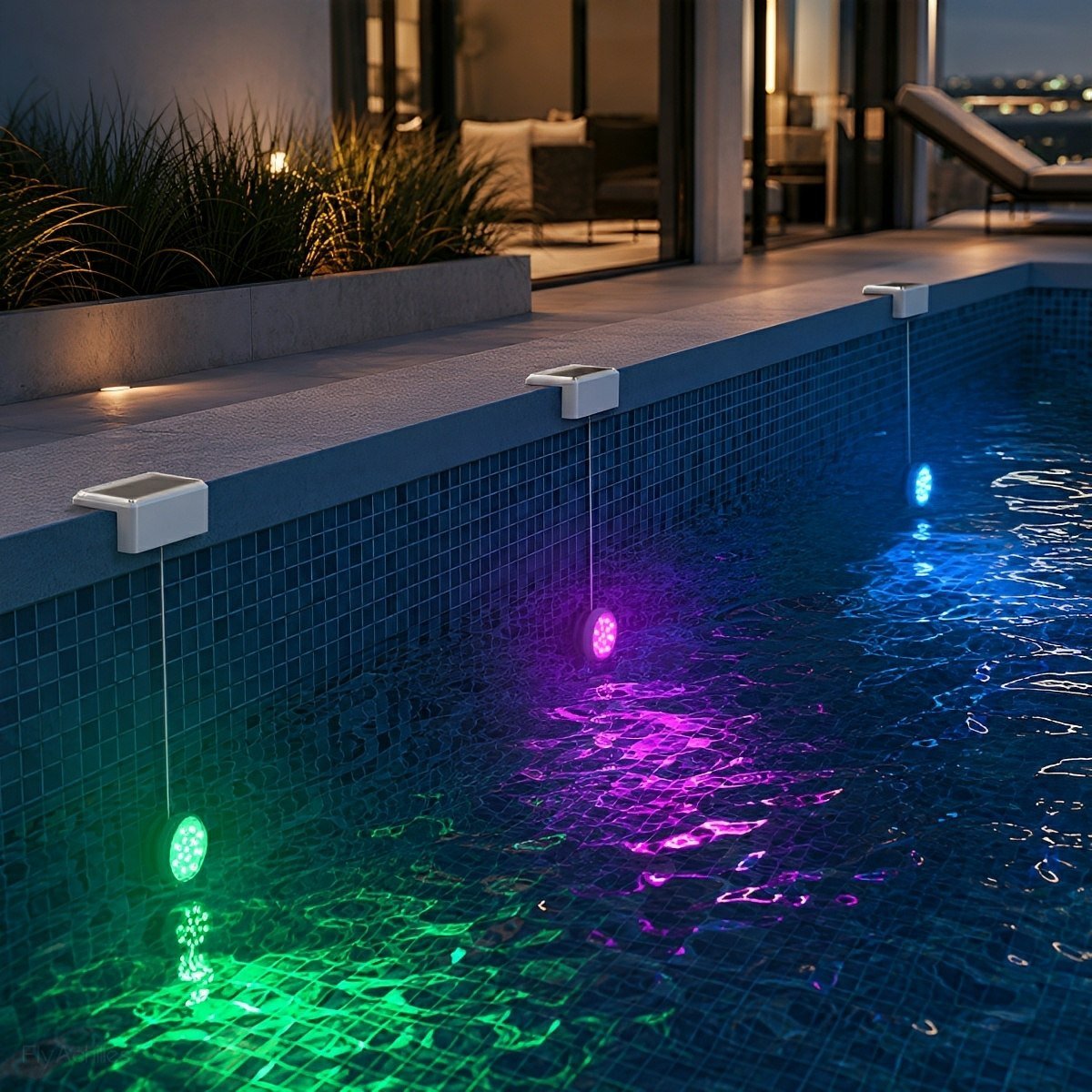 Outdoor Solar RGB Pool Light Underwater Lighting - Flyachilles