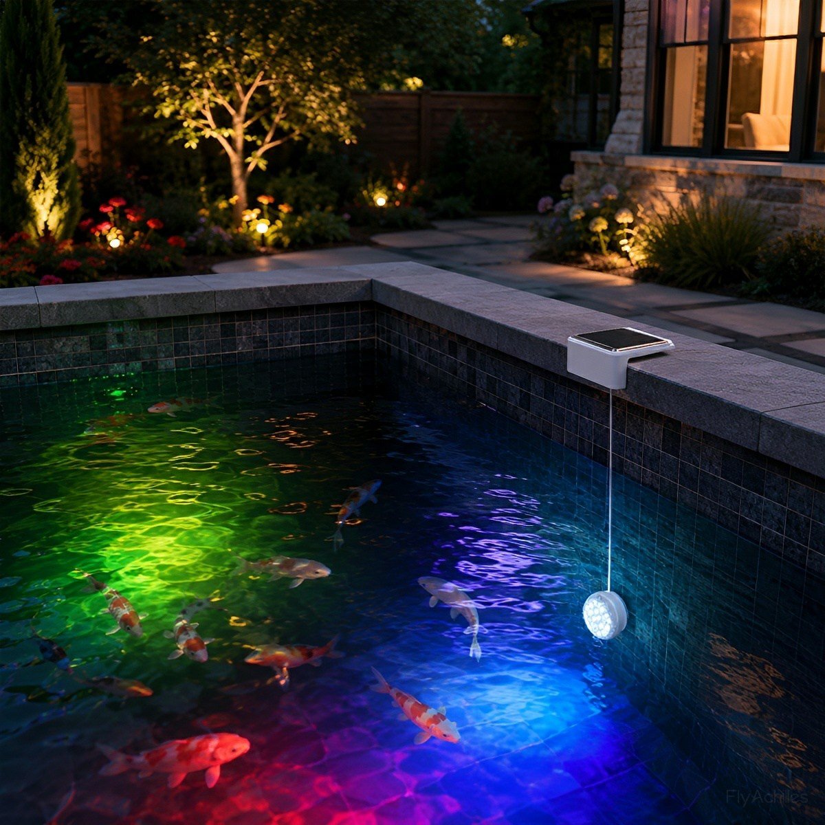 Outdoor Solar RGB Pool Light Underwater Lighting - Flyachilles