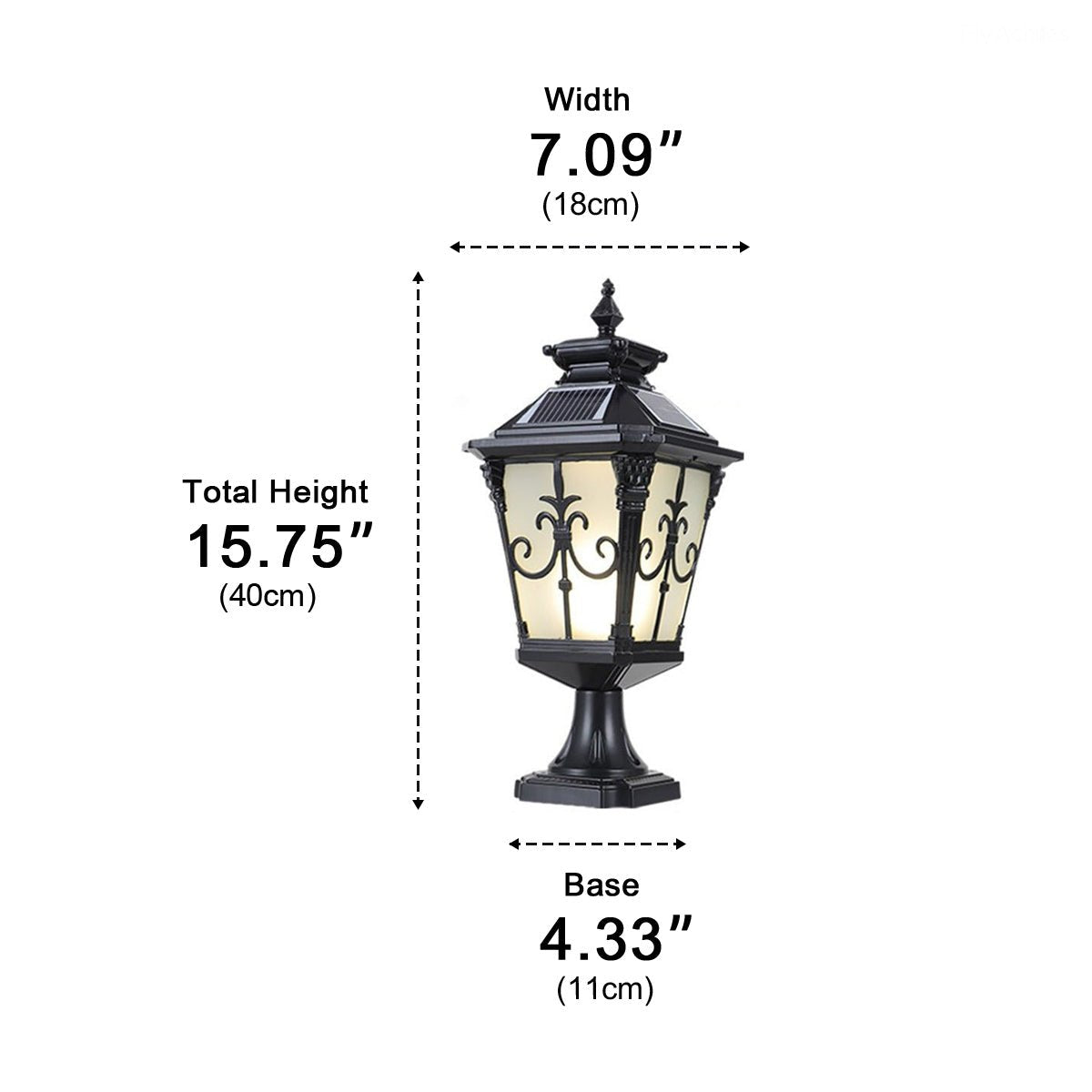 Outdoor Victorian Style Fence Post Lights LED Column Light Pillar - Flyachilles