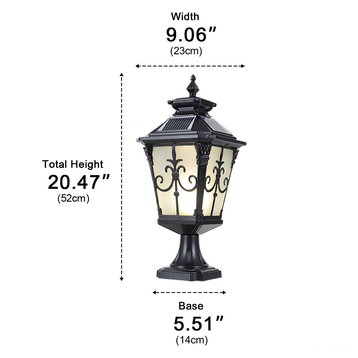 Outdoor Victorian Style Fence Post Lights LED Column Light Pillar - Flyachilles