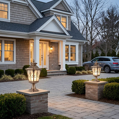 Outdoor Victorian Style Fence Post Lights LED Column Light Pillar - Flyachilles