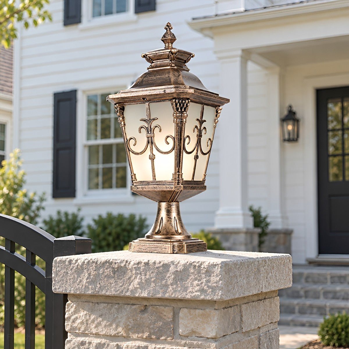 Outdoor Victorian Style Fence Post Lights LED Column Light Pillar - Flyachilles