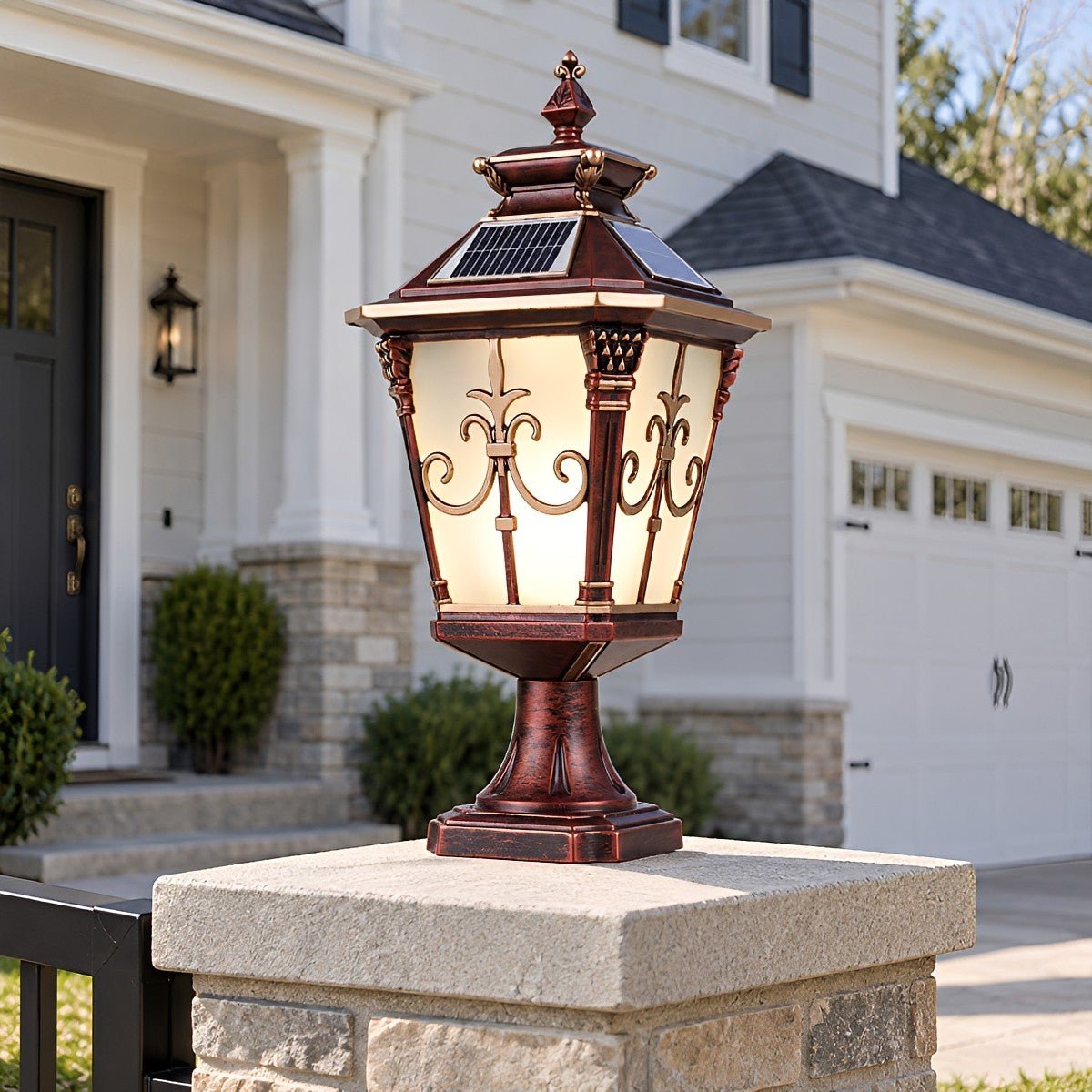 Outdoor Victorian Style Fence Post Lights LED Column Light Pillar - Flyachilles