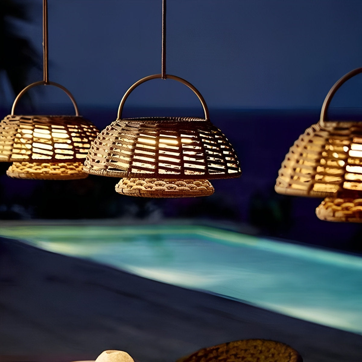 Outdoor Waterproof Hanging Lights Rattan Courtyard Patio Landscape Lamp - Flyachilles