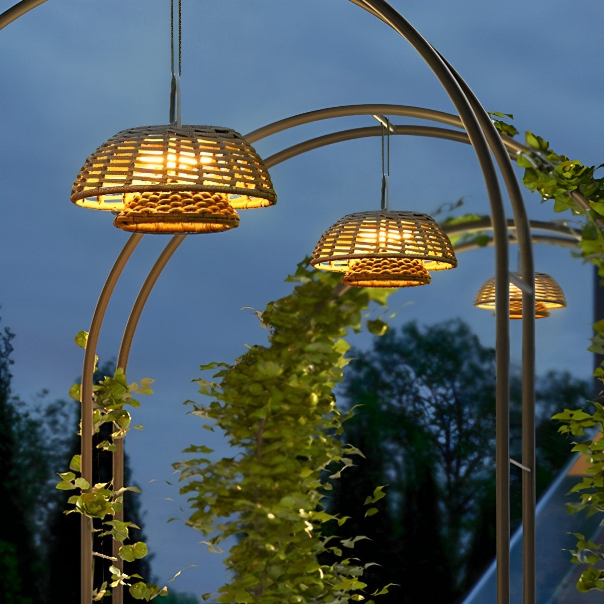 Outdoor Waterproof Hanging Lights Rattan Courtyard Patio Landscape Lamp - Flyachilles
