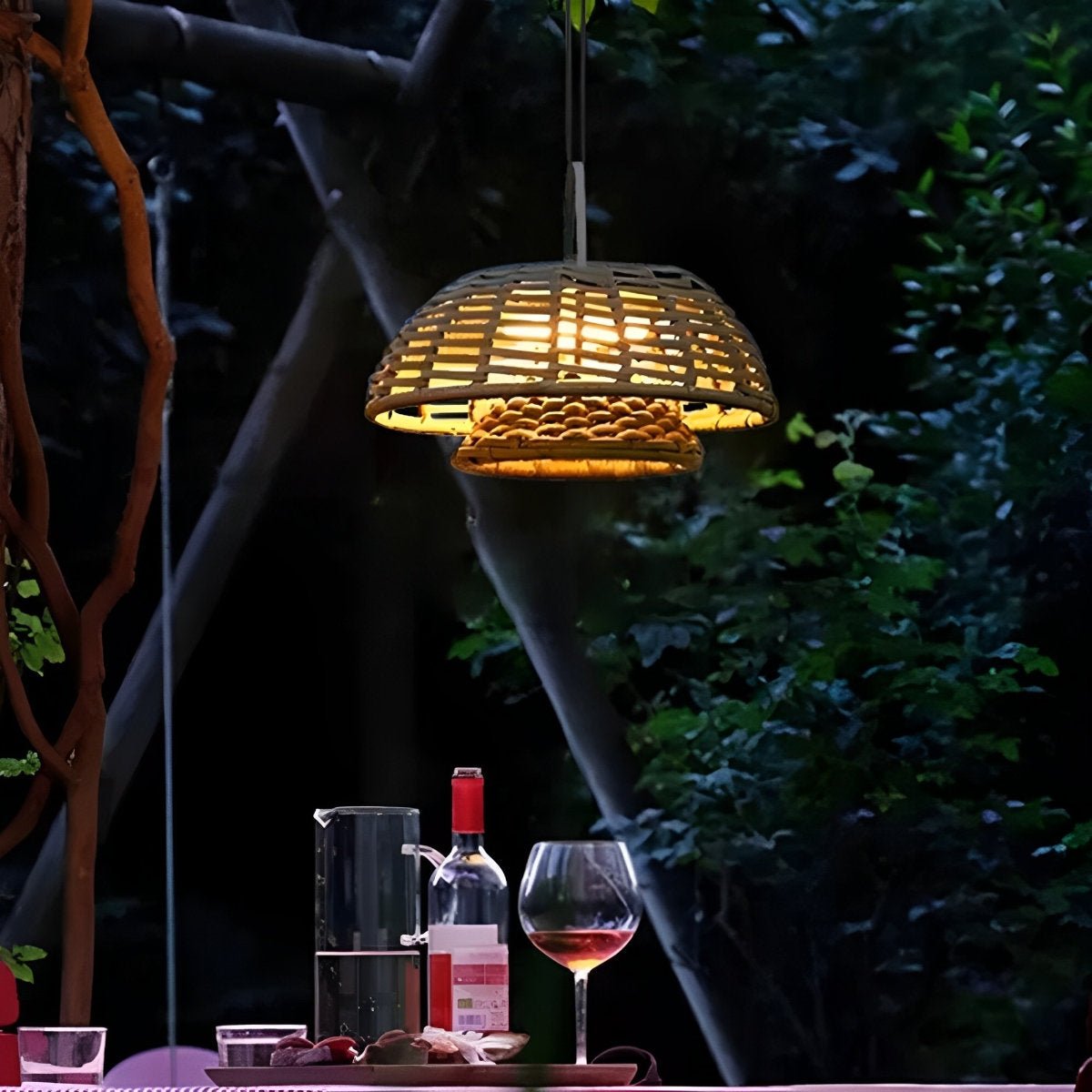 Outdoor Waterproof Hanging Lights Rattan Courtyard Patio Landscape Lamp - Flyachilles