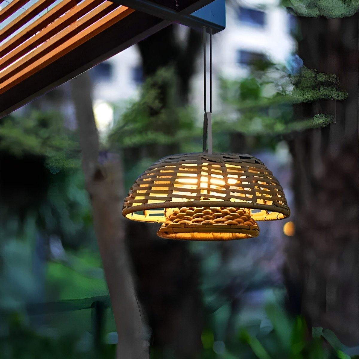 Outdoor Waterproof Hanging Lights Rattan Courtyard Patio Landscape Lamp - Flyachilles