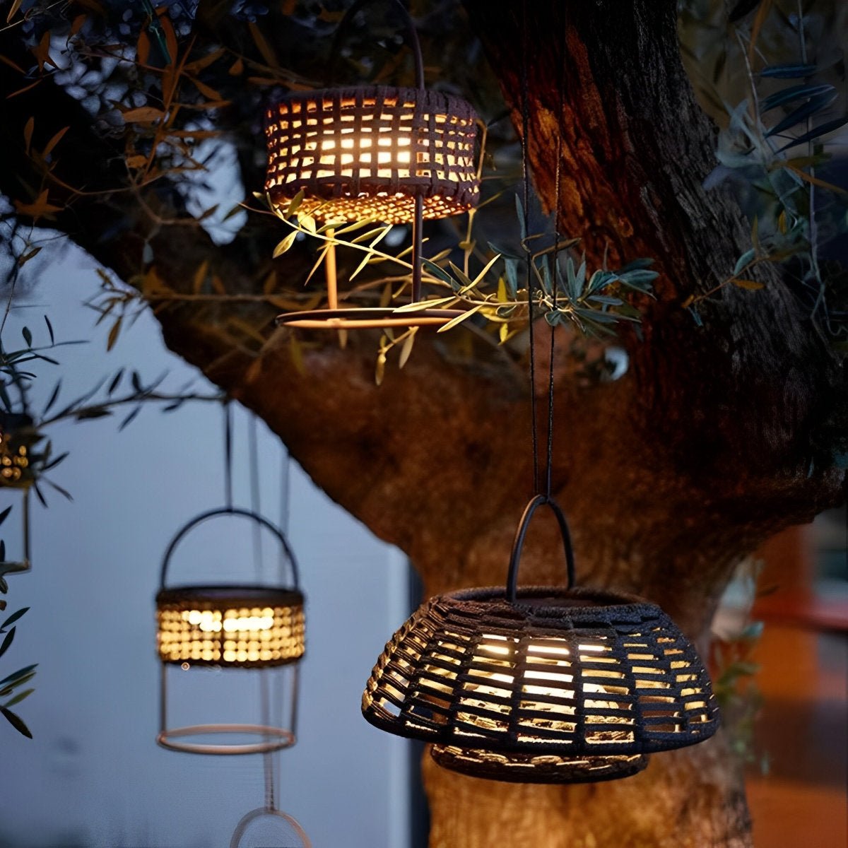 Outdoor Waterproof Hanging Lights Rattan Courtyard Patio Landscape Lamp - Flyachilles