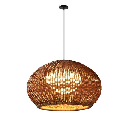 Outdoor Waterproof Oval Rattan Lanterns Pendant Lights - Flyachilles