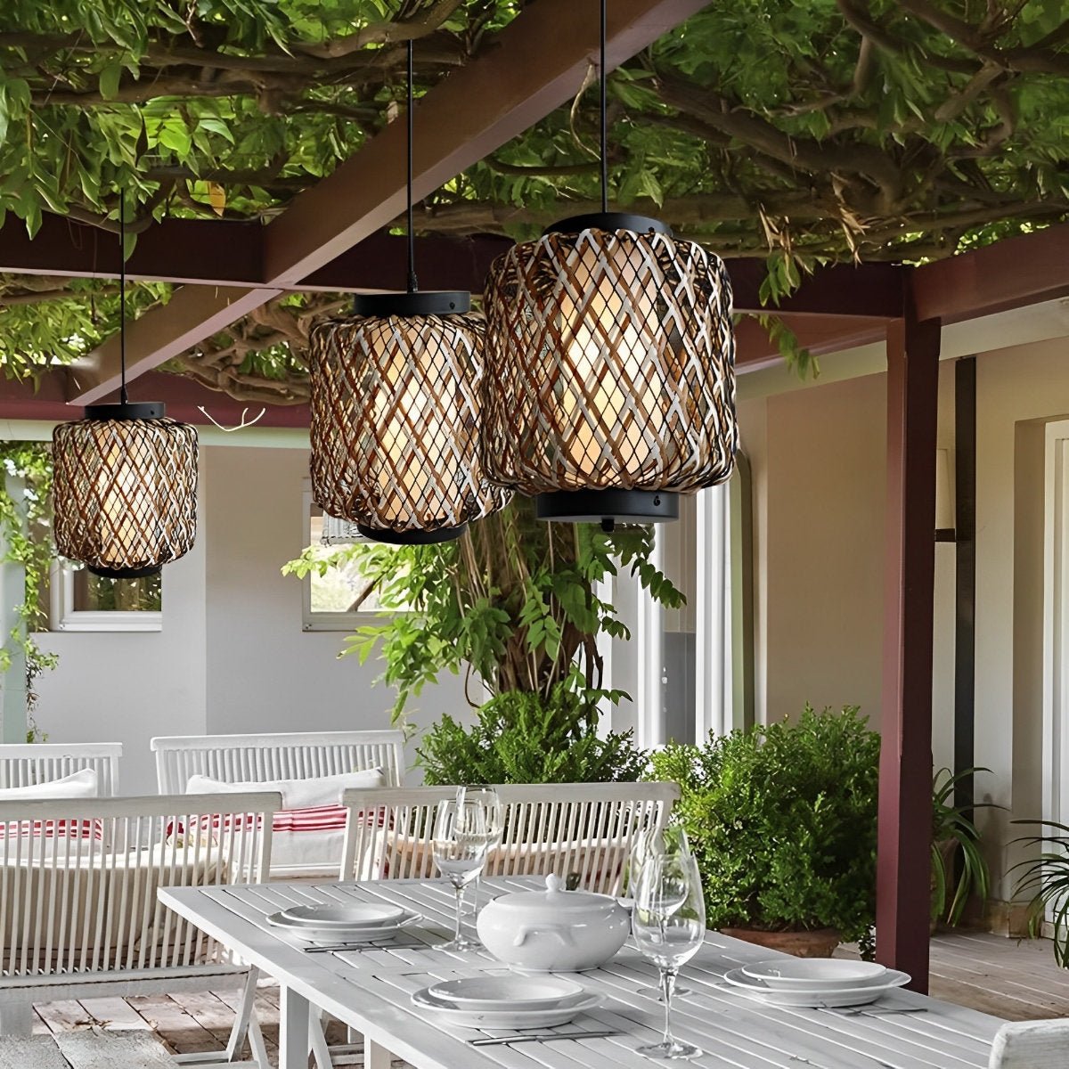 Outdoor Waterproof Rattan Hanging Lanterns Pandent Lights - Flyachilles