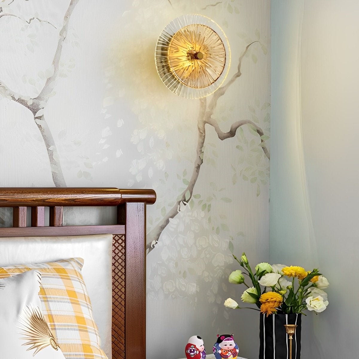 Petals Round Glass Luxury LED Personality Post - Modern Wall Sconce - Flyachilles