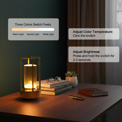 Portable Lantern Cordless Table Lamp USB Rechargeable Touch Dimming Night Lights - Flyachilles