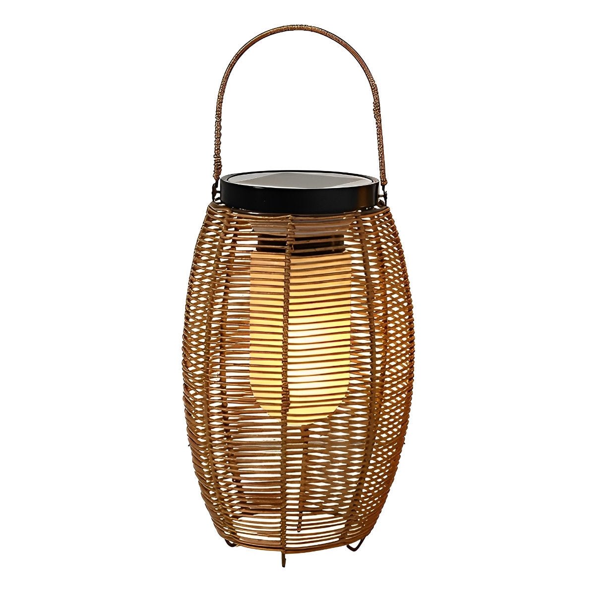 Portable Lantern Rattan LED Waterproof Solar Outdoor Lights Floor Lamp - Flyachilles