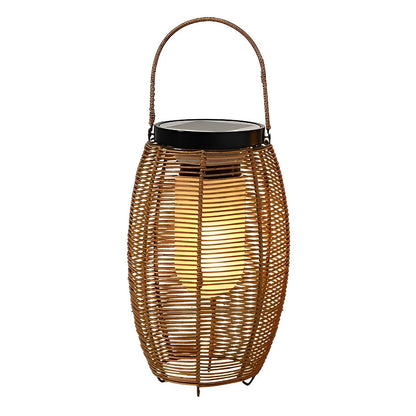 Portable Lantern Rattan LED Waterproof Solar Outdoor Lights Floor Lamp - Flyachilles